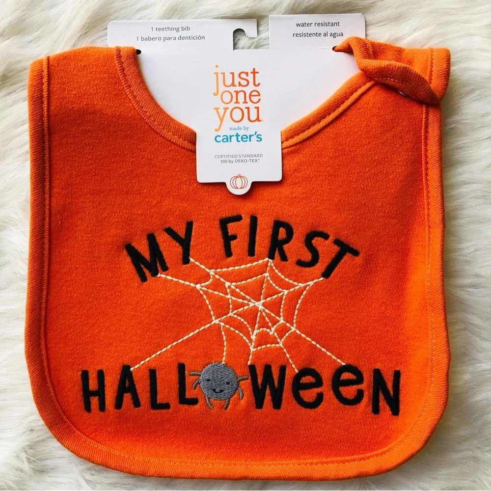 Baby's My First Halloween Orange Bib